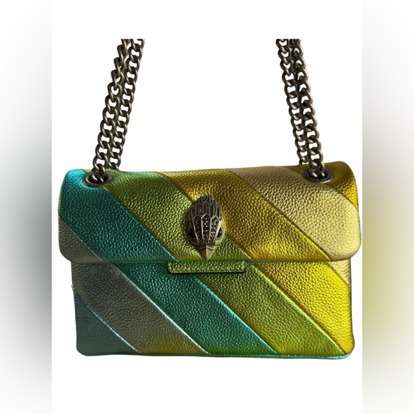 Kurt Geiger Metallic Green and Gold Gradient Shoulder Bag with Chain Strap - Picture 3 of 10